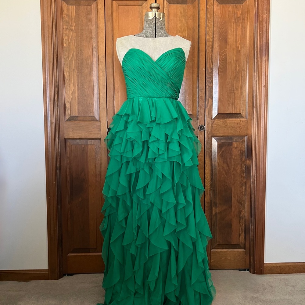 Elegant Green Strapless Floor Length Dress